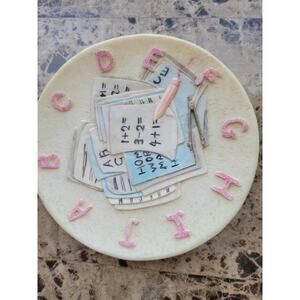 Vintage Popular Imports 3D ABC or School Days Small Plate Dated 1996